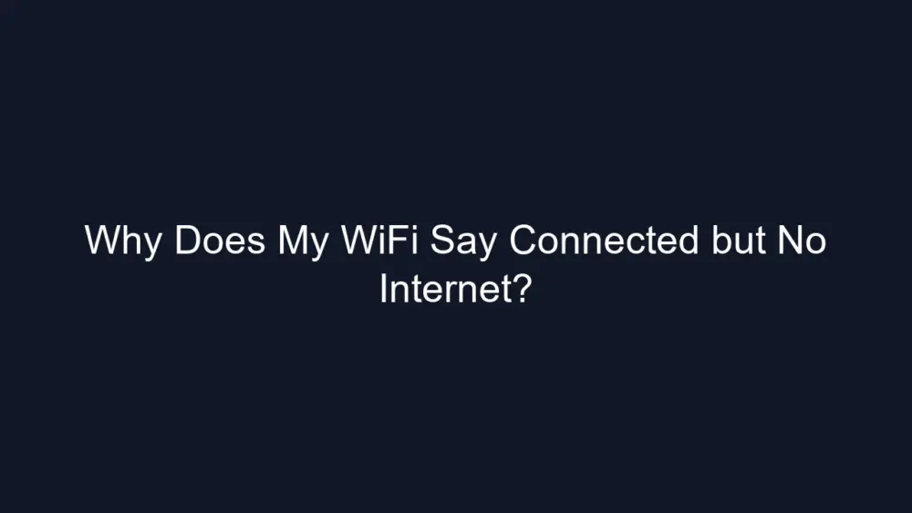 Why Does My WiFi Say Connected but No Internet?
